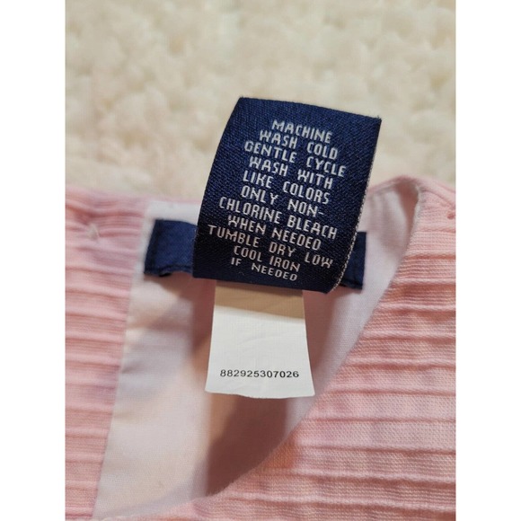 Chaps Girls Pink Easter Dress Sz 6 Ribbon Belt Pleated - Picture 4 of 8